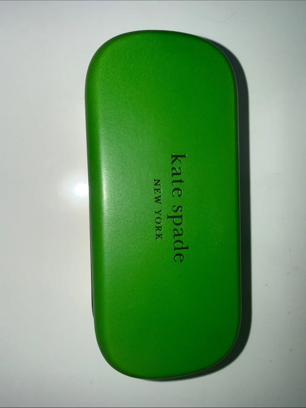 NWOT Kate Spade Large Green & Black Sunglasses Glasses Hard Case & Cleaning Clot